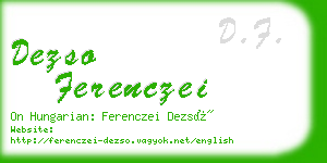 dezso ferenczei business card